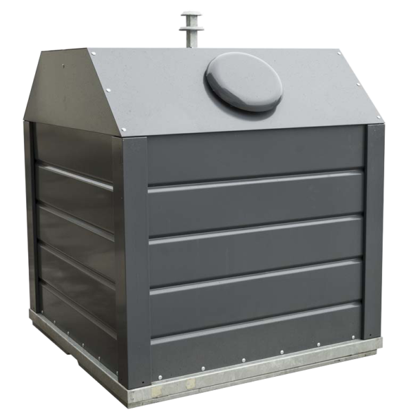 Bunntømt restavfallscontainer type C-modell, Namdal Ressurs. Foto.